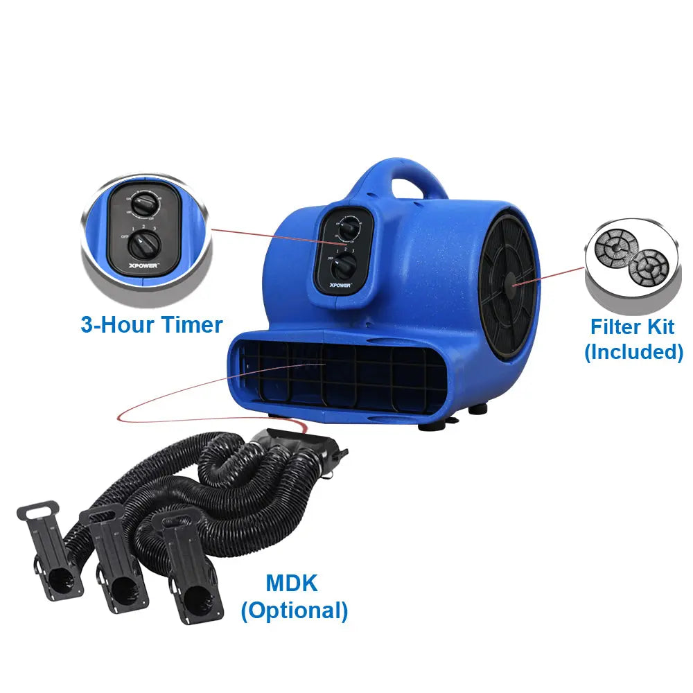 XPOWER X-430TF-MDK Pet Grooming Cage Dryer Multi Drying Hose Set w Timer, Filter -  X-Power